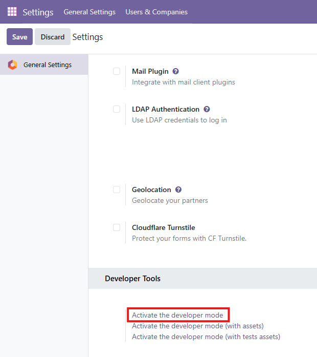 Settings → General Settings → Developer Tools → Activate the developer mode